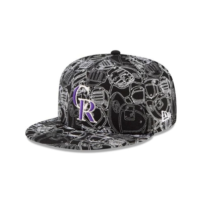 Colorado Rockies Gorra | New Era MLB Cap Chaos 59fifty Fitted Cap Mexico - Negros